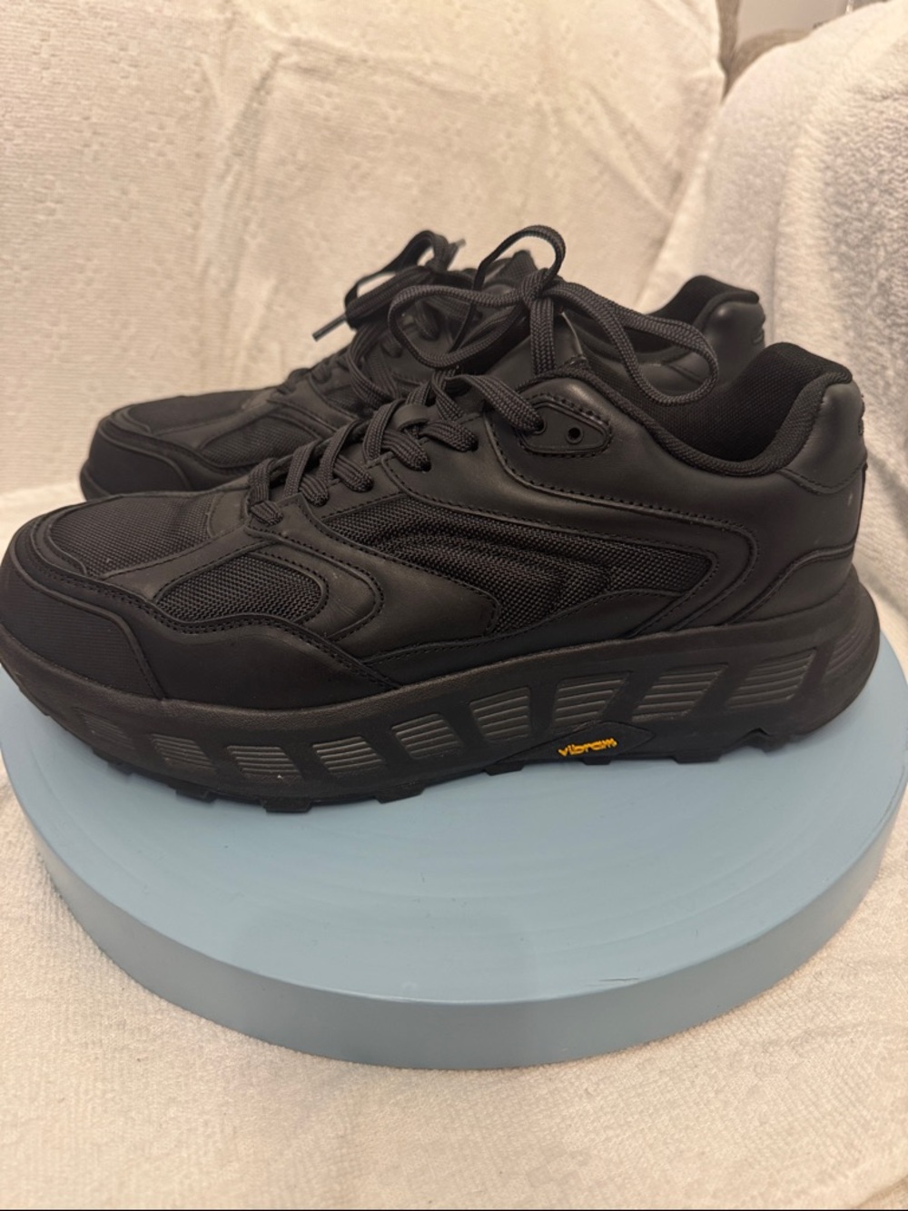 Zara Men's Black Chunky Lace-Up Sneakers with Vibram Sole size 45 US 11.5 -12